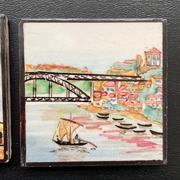 3 Vintage tiles. 3 Aleluia Aveiro hand painted. Portugal. - Picture 5 of 9